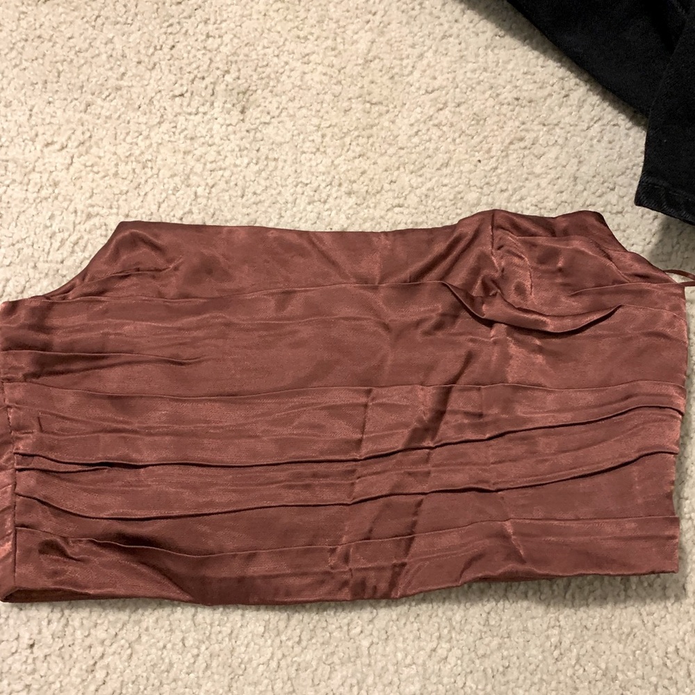 Vestique brown corset strapless top size medium